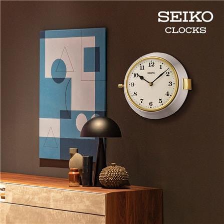 นาฬิกาแขวน SEIKO CLOCKS QXA761A 8X8.8 นิ้ว สีเงิน/ขาว_4
