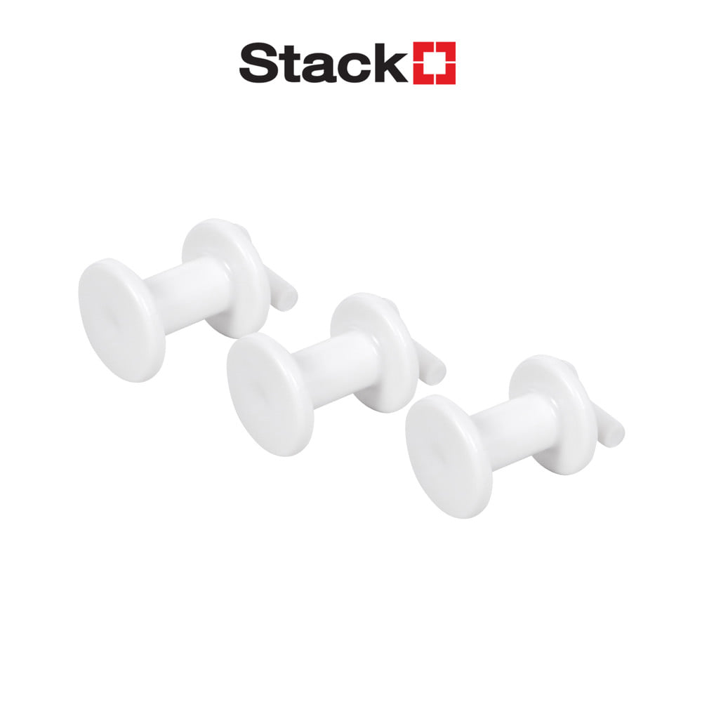 หมุดพลาสติกเดี่ยว 3 ชิ้น STACKO TIDY 1.8x1.8x1.8 ซม. สีขาว