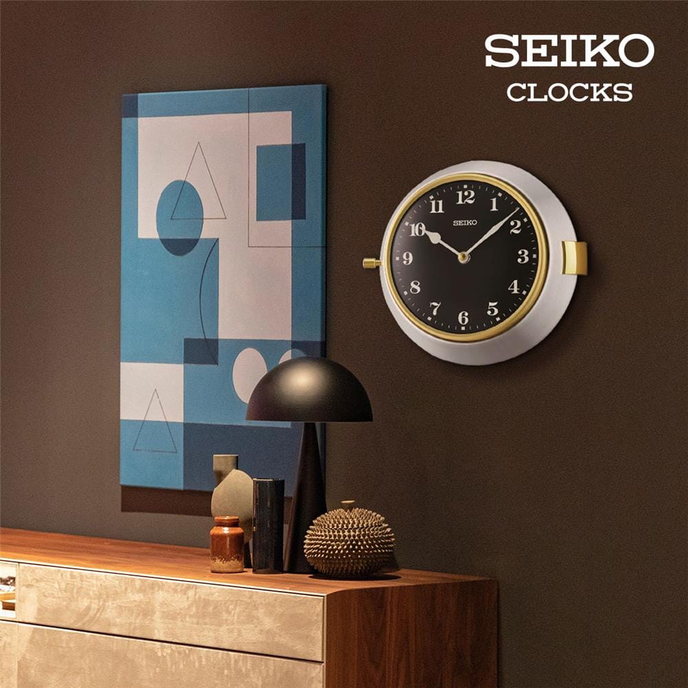 นาฬิกาแขวน SEIKO CLOCKS QXA761S 8X8.8 นิ้ว สีเงิน/ดำ