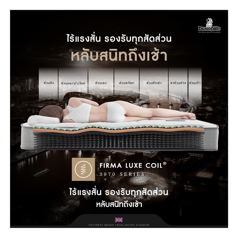 ที่นอนสปริง 3.5 ฟุต DUNLOPILLO รุ่น GLOSTER พร้อมหมอนหนุน 1 ใบ