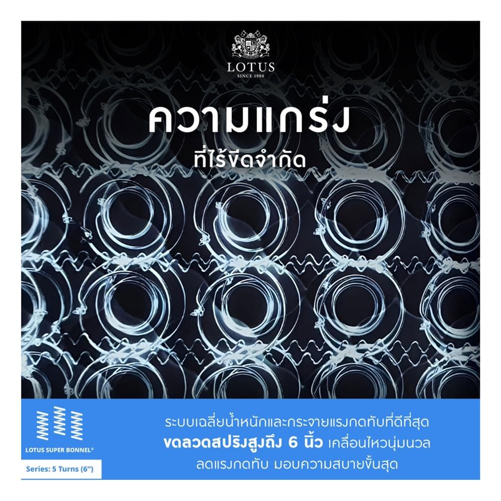 ที่นอนสปริง 6 ฟุต LOTUS รุ่น HERMAN พร้อมเครื่องนอน 4 ชิ้น