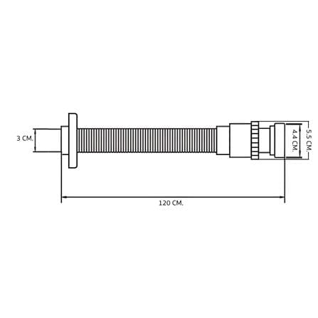 ท่อน้ำทิ้งอ่างล้างหน้าท่อย่น DONMARK GL-5326 120 ซม._2