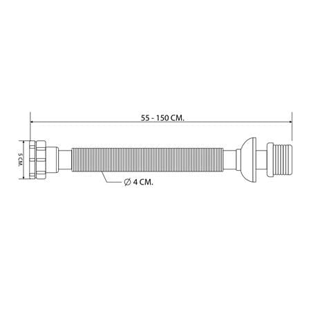 ท่อน้ำทิ้งอ่างล้างหน้าท่อย่น DONMARK GL-5327 150 ซม._2