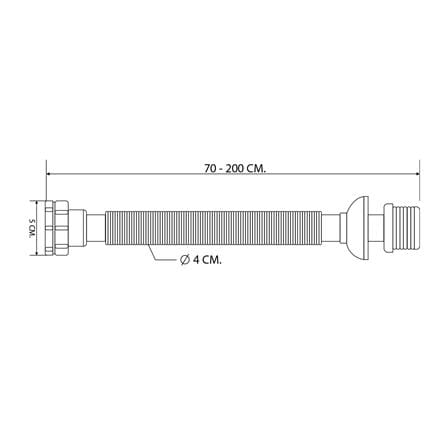 ท่อน้ำทิ้งอ่างล้างหน้าท่อย่น DONMARK GL-5328 200 ซม._2
