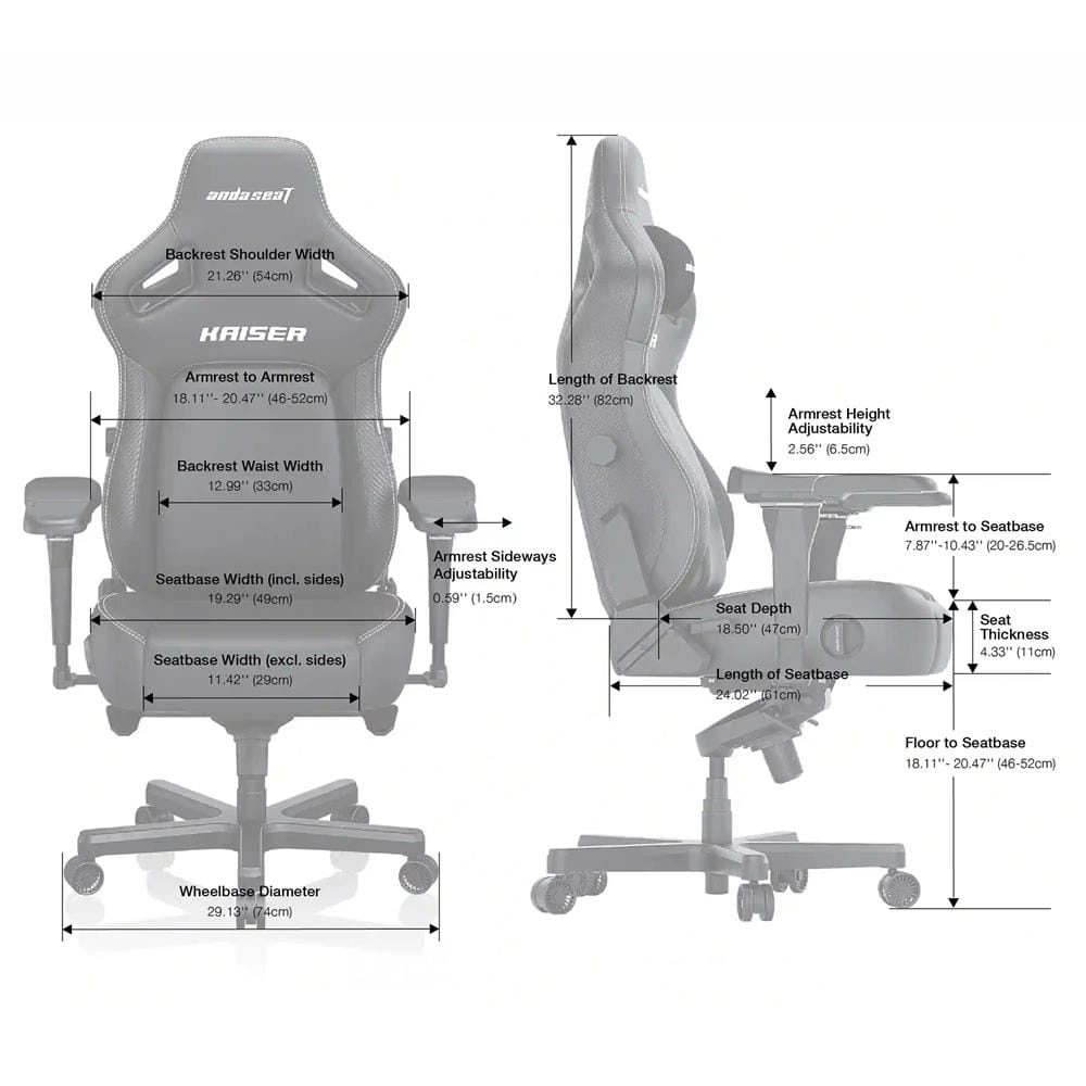 เก้าอี้เกมมิ่ง ANDA SEAT KAISER 4 SIZE L เบาะผ้า สีดำ
