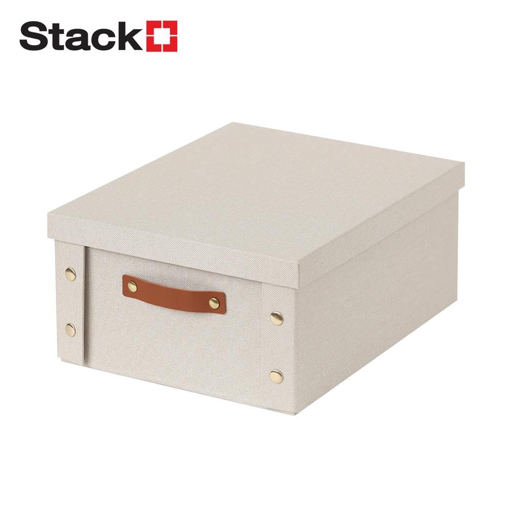 กล่องผ้าพับได้มีฝา STACKO PETA SIZE S 26.5X31.5X14.5 ซม. สีครีม
