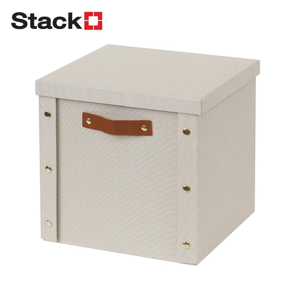 กล่องผ้าพับได้มีฝา STACKO PETA SIZE L 30X30X28 ซม. สีครีม