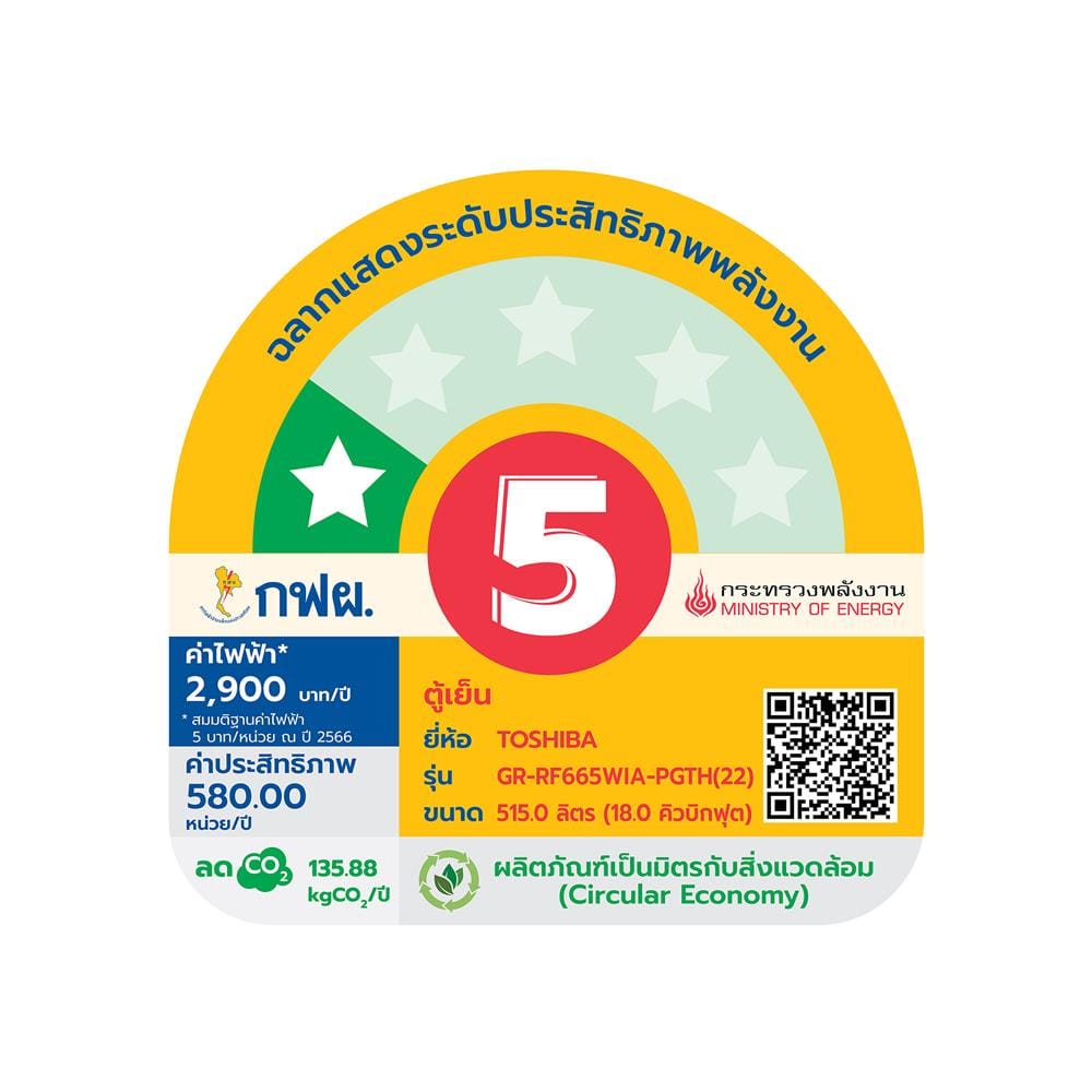 ตู้เย็น MULTI DOOR TOSHIBA GR-RF665WIA-PGTH(22) 18 คิว กระจกดำ อินเวอร์เตอร์