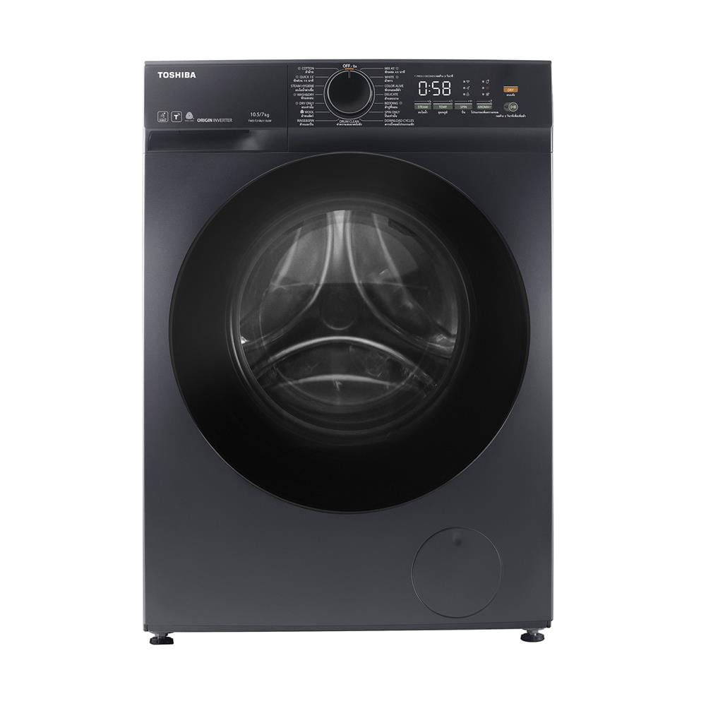 เครื่องซักอบผ้า TOSHIBA TWD-T21BU115UWT(MG) 10.5/7 กก. 1200RPM อินเวอร์เตอร์