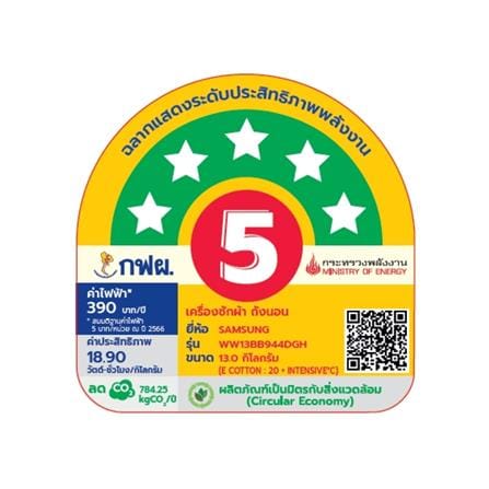 เครื่องซักผ้าฝาหน้า SAMSUNG WW13BB944DGHST 13 กก. 1400RPM อินเวอร์เตอร์ สีขาว_4