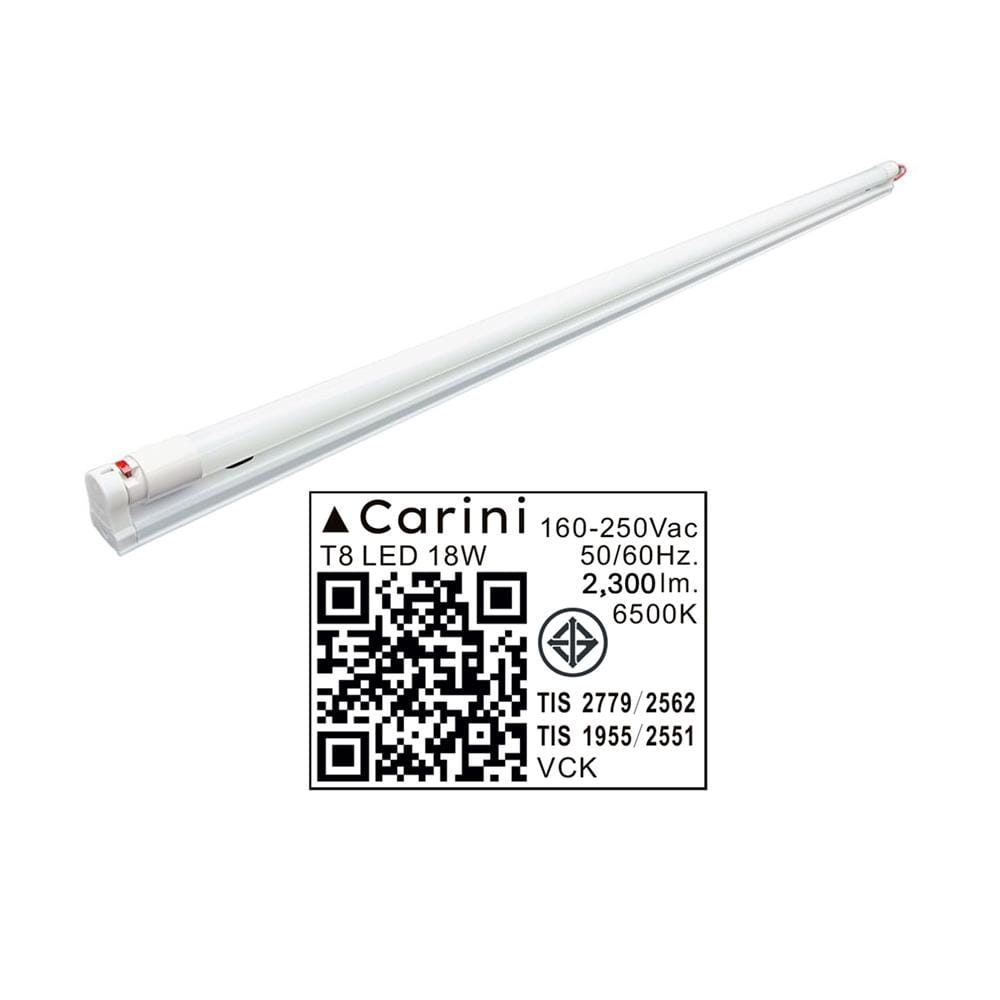 ชุดรางนีออน LED CARINI T8 ANNA18WDE 18 วัตต์ DAYLIGHT