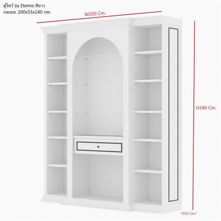 ตู้โชว์ SB FURNITURE ETERNO 19223417 200 ซม. สีขาว_3
