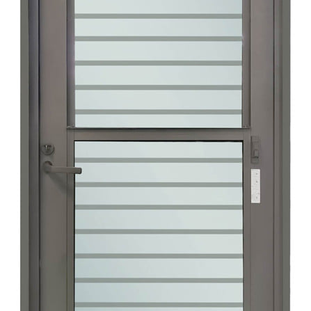 ชุดประตูบานเปิด ระบายอากาศ อะลูมิเนียม SANKYOALUMI J-TRUST VENTILATION 90x205 ซม. สีเทาซาฮาร่า พร้อมชุดวงกบ-บานพับ-ลูกบิด-โช้ค_2