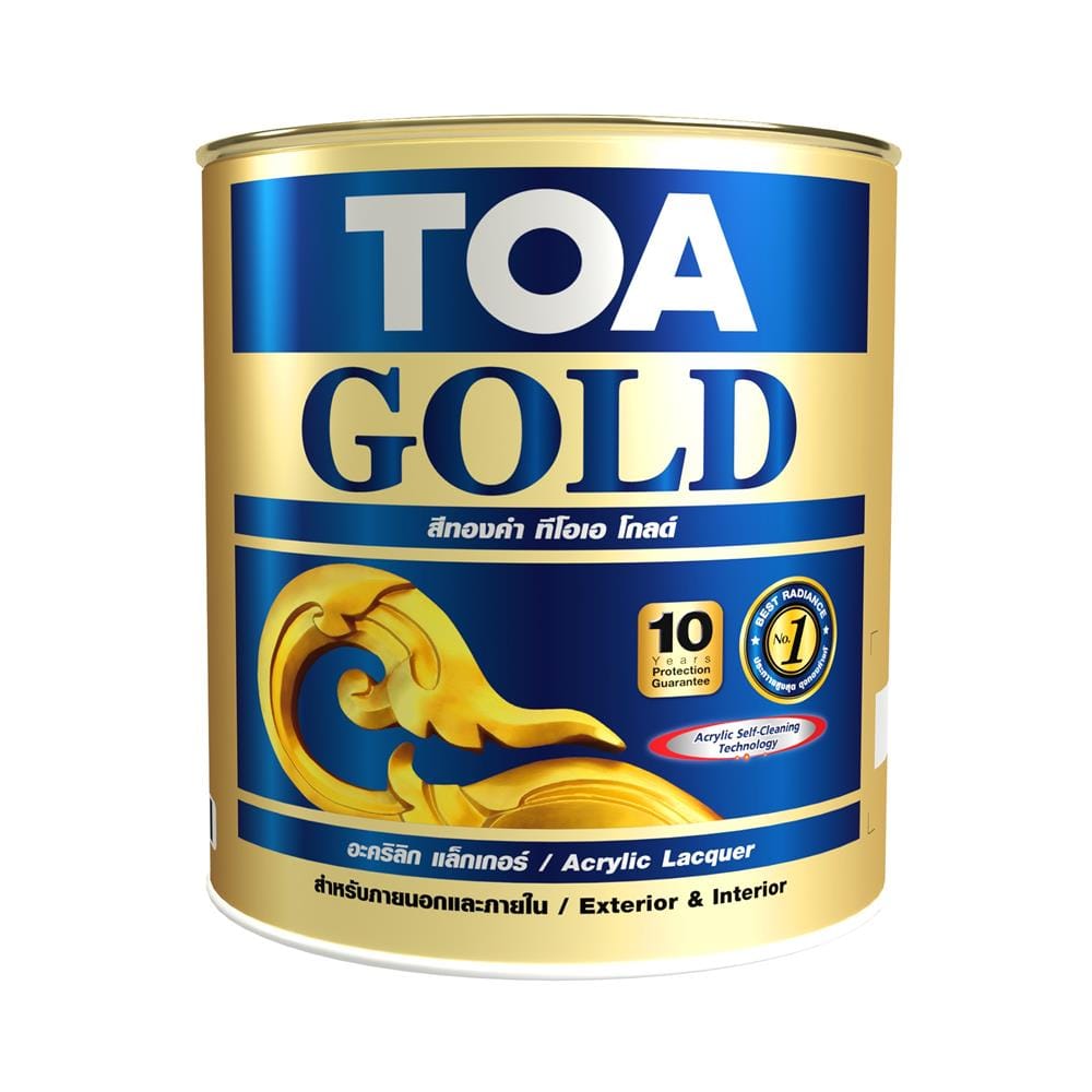 สีรองพื้นสีทองคำ สูตรอะคริลิกแล็กเกอร์ TOA GOLD PL900 สีเหลืองสว่าง 1 แกลลอน