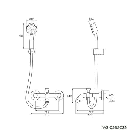 ก๊อกผสมอ่างอาบ WS WS-0382CS3_1