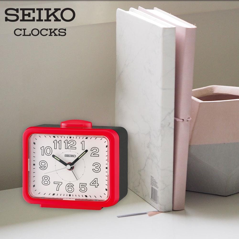 นาฬิกาปลุก SEIKO CLOCKS QHK061R 3.38X4.29 นิ้ว สีแดง