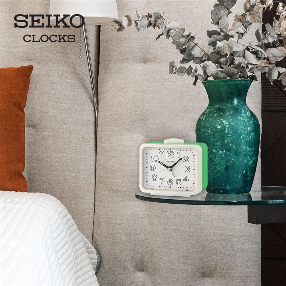นาฬิกาปลุก SEIKO CLOCKS QHK061W 3.38X4.29 นิ้ว สีขาว
