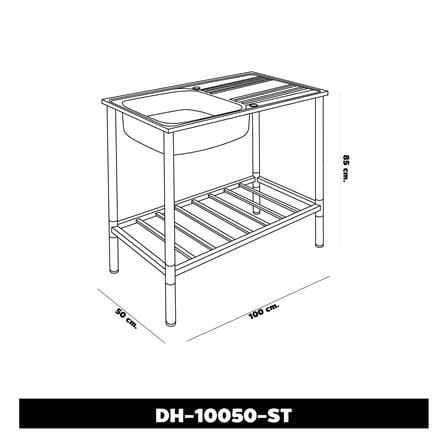 ซิงค์ขาตั้ง 1 หลุม 1 ที่พัก DYNA HOME DH-10050-ST สีเงิน_3