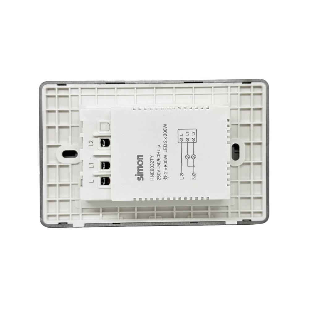 สวิตซ์ไฟอัจฉริยะ 2 ช่อง SIMON SIM52S-02-IOTTE-GR7 สีเทา