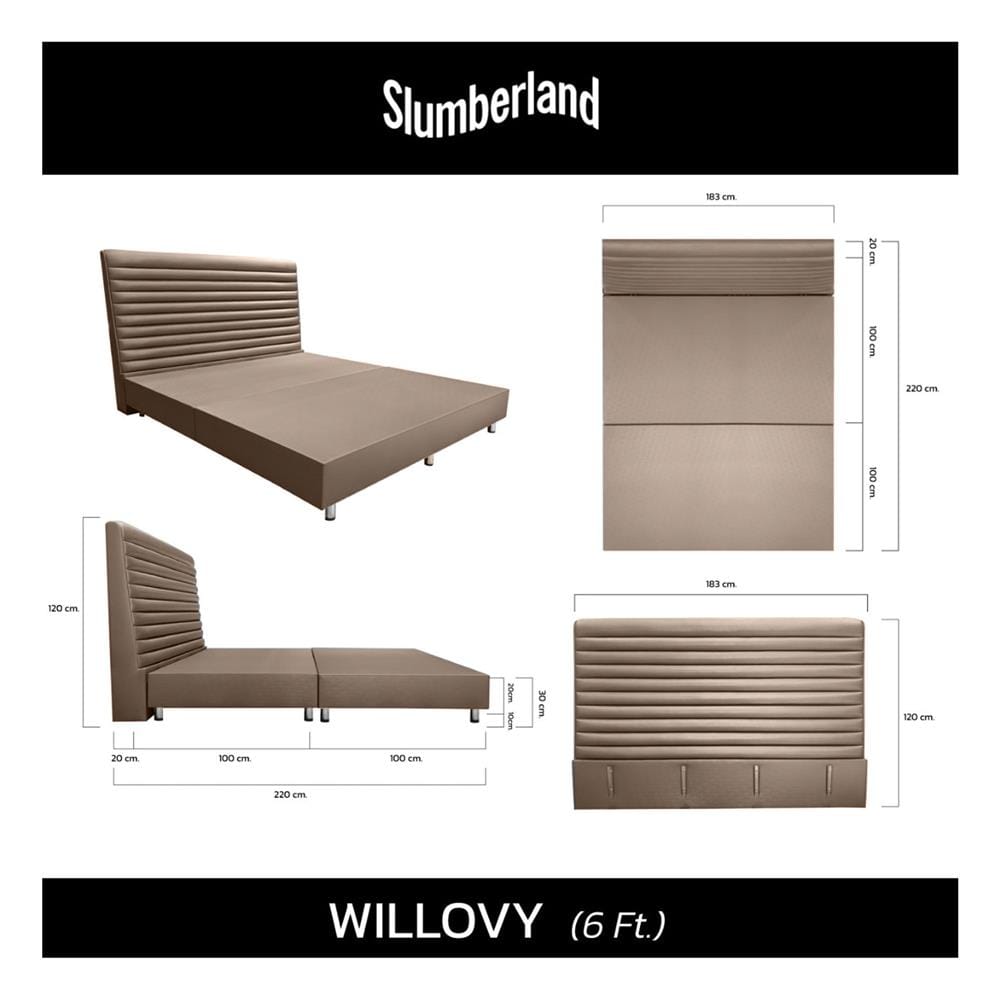 ฐานรองหัวเตียง 6 ฟุต SLUMBERLAND WILLOVY สี BROWN