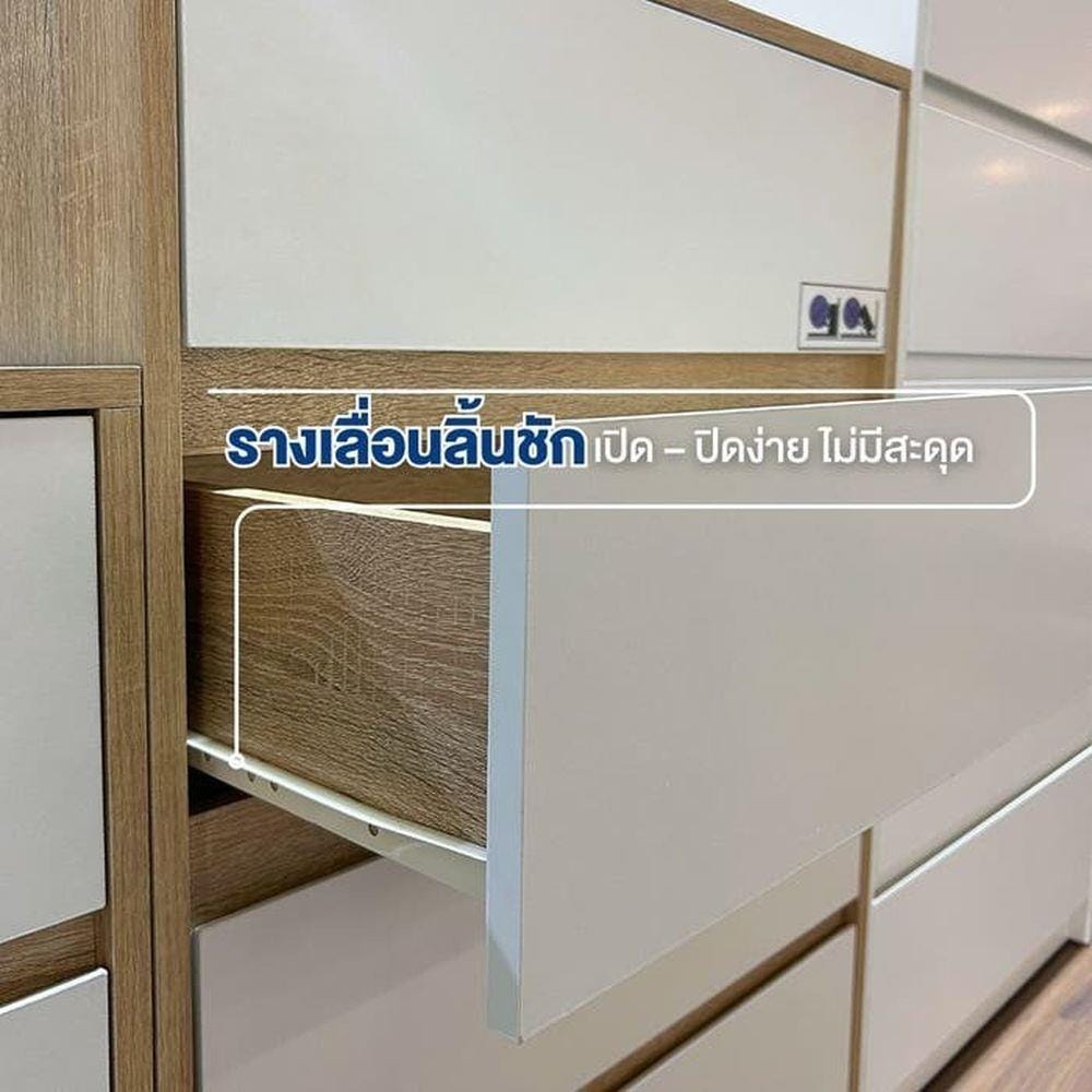 ตู้ลิ้นชัก 4 ลิ้นชัก LOOMS 19209903 60 ซม. สีโซลิดโอ๊ค/ขาว