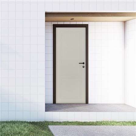 ประตูภายนอก UPVC เจาะลูกบิด MODERNWOOD MWN025 80x200 ซม. สีเบจ_2