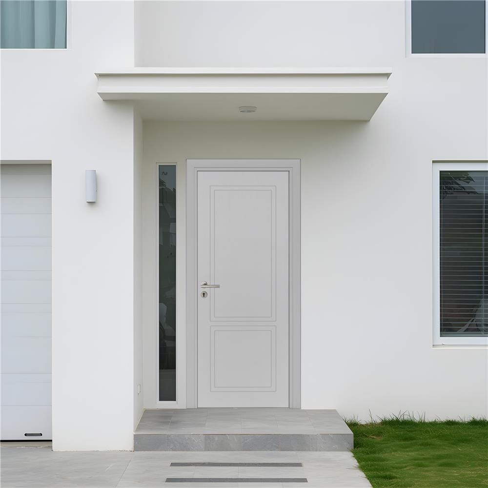 ประตูภายนอก UPVC เจาะลูกบิด MODERNWOOD MWN025 80x200 ซม. สีเทา