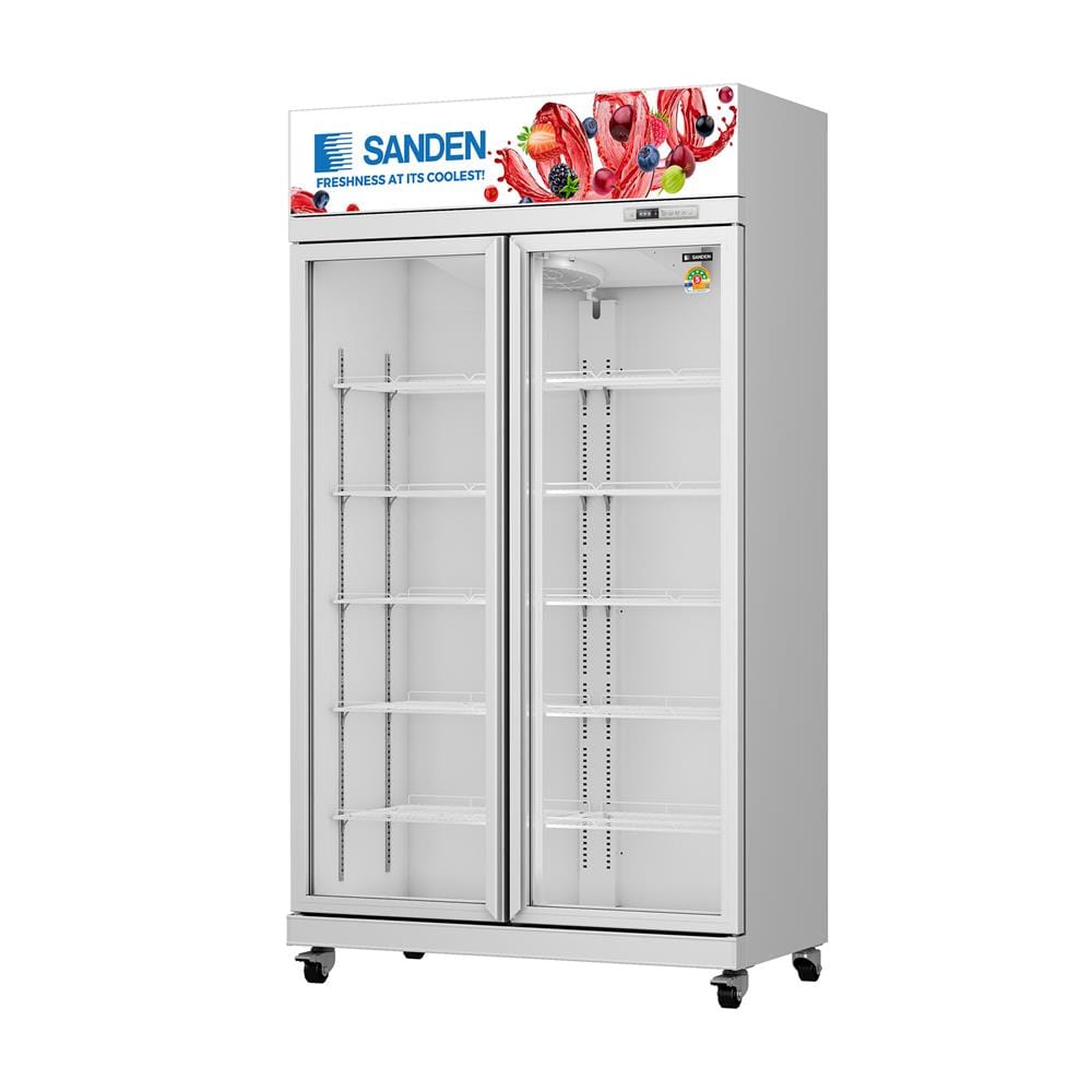 ตู้เครื่องดื่ม 2 ประตู SANDEN SMI-800 27 คิว สีขาว