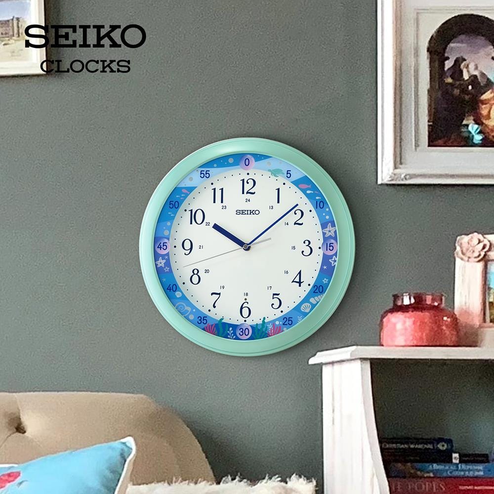นาฬิกาแขวน SEIKO CLOCKS QHA010M 12.9 นิ้ว สีฟ้า