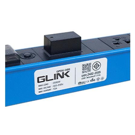 รางปลั๊กไฟตู้ RACK 6 ช่อง 1 สวิตซ์ GLINK GPDU-08B 2 ม._9