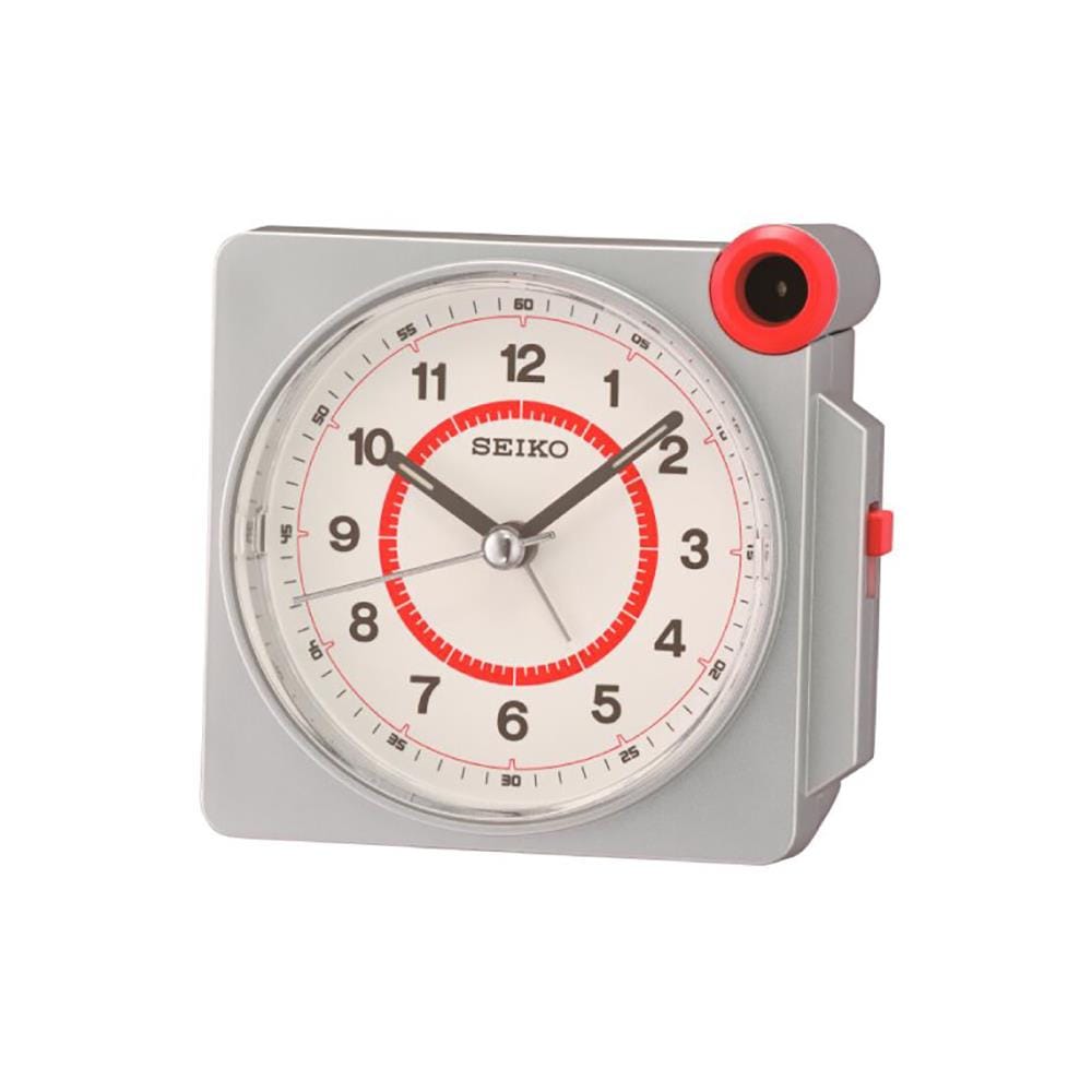 นาฬิกาปลุก SEIKO CLOCKS QHE183S 7.2X5.5 นิ้ว สีเงิน