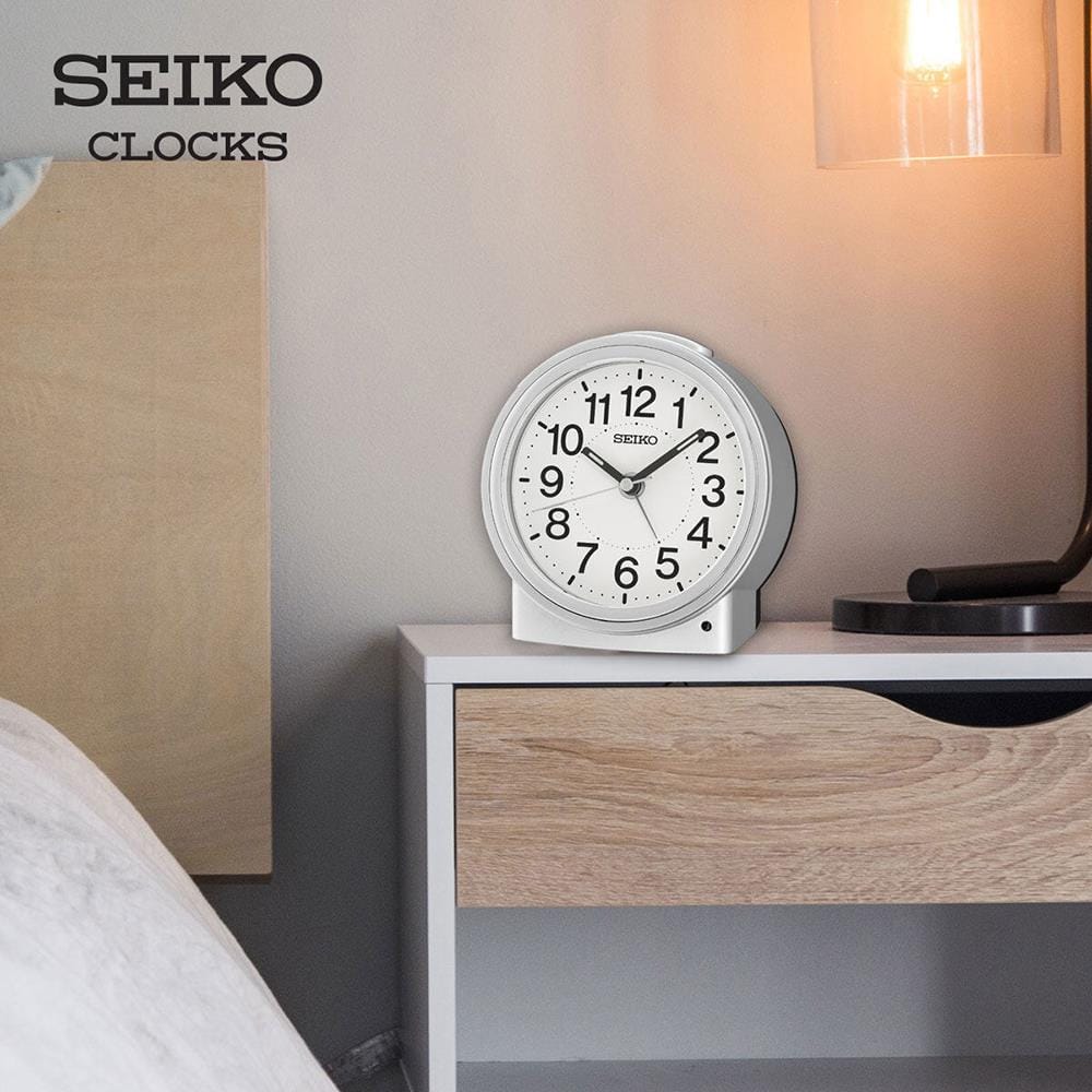 นาฬิกาปลุก SEIKO CLOCKS QHE199S 4.6 นิ้ว สีเงิน