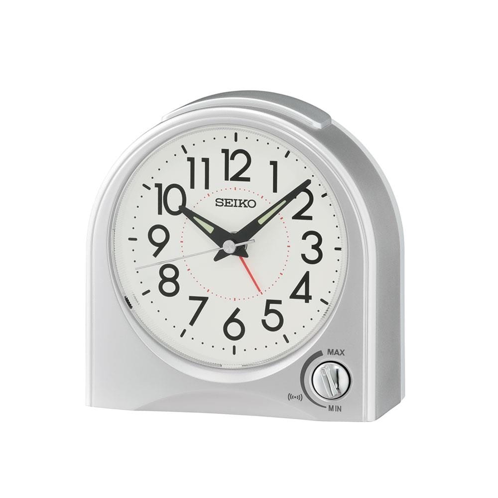 นาฬิกาปลุก SEIKO CLOCKS QHE204S 4.6X4.5 นิ้ว สีเงิน