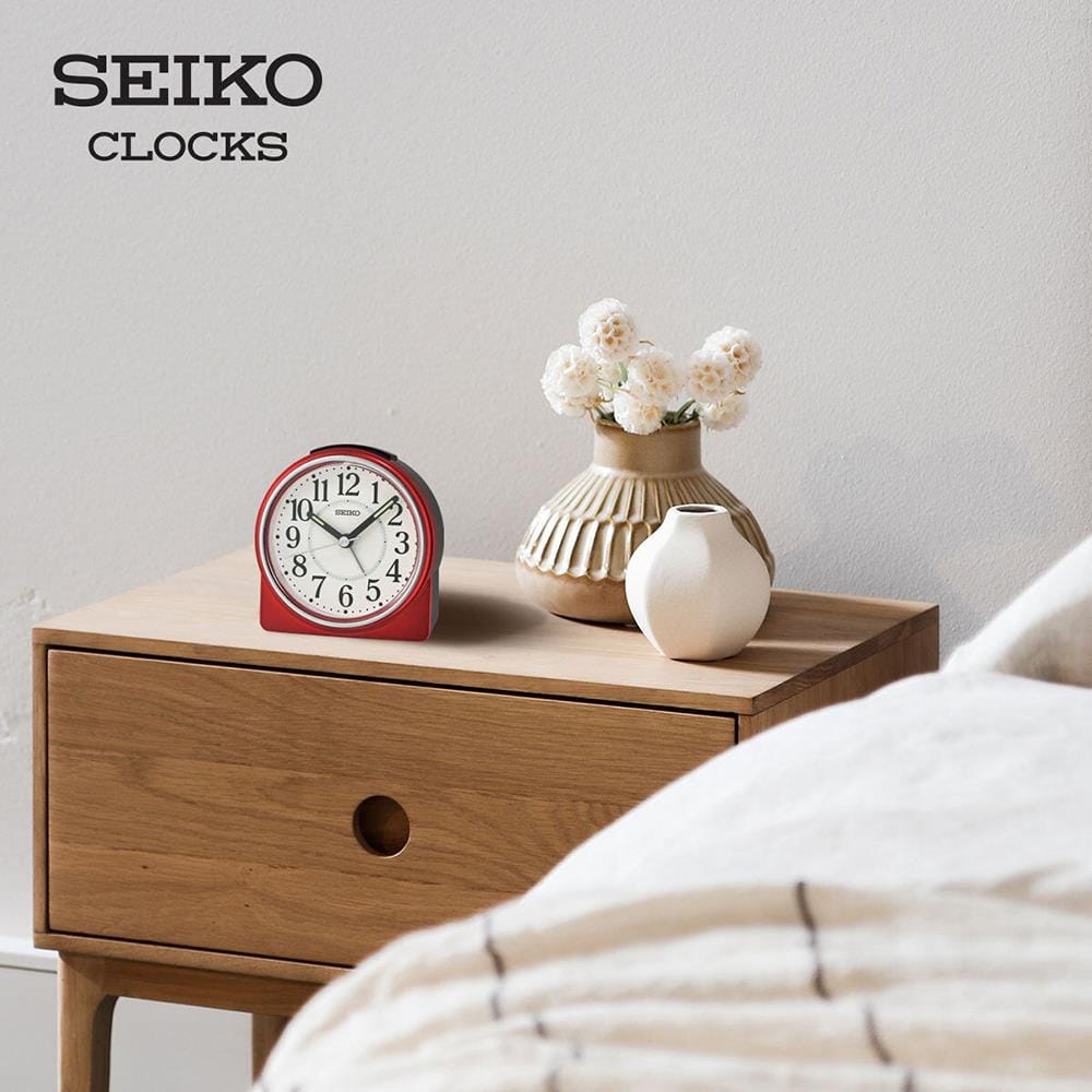นาฬิกาปลุก SEIKO CLOCKS QHE198R 3.8X4.4 นิ้ว สีแดง