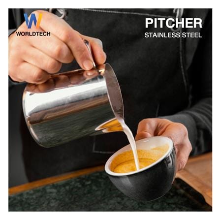 เหยือกตีฟองนม WORLDTECH WT-CM-ACC-PITCHER สีเงิน 350 มล._4