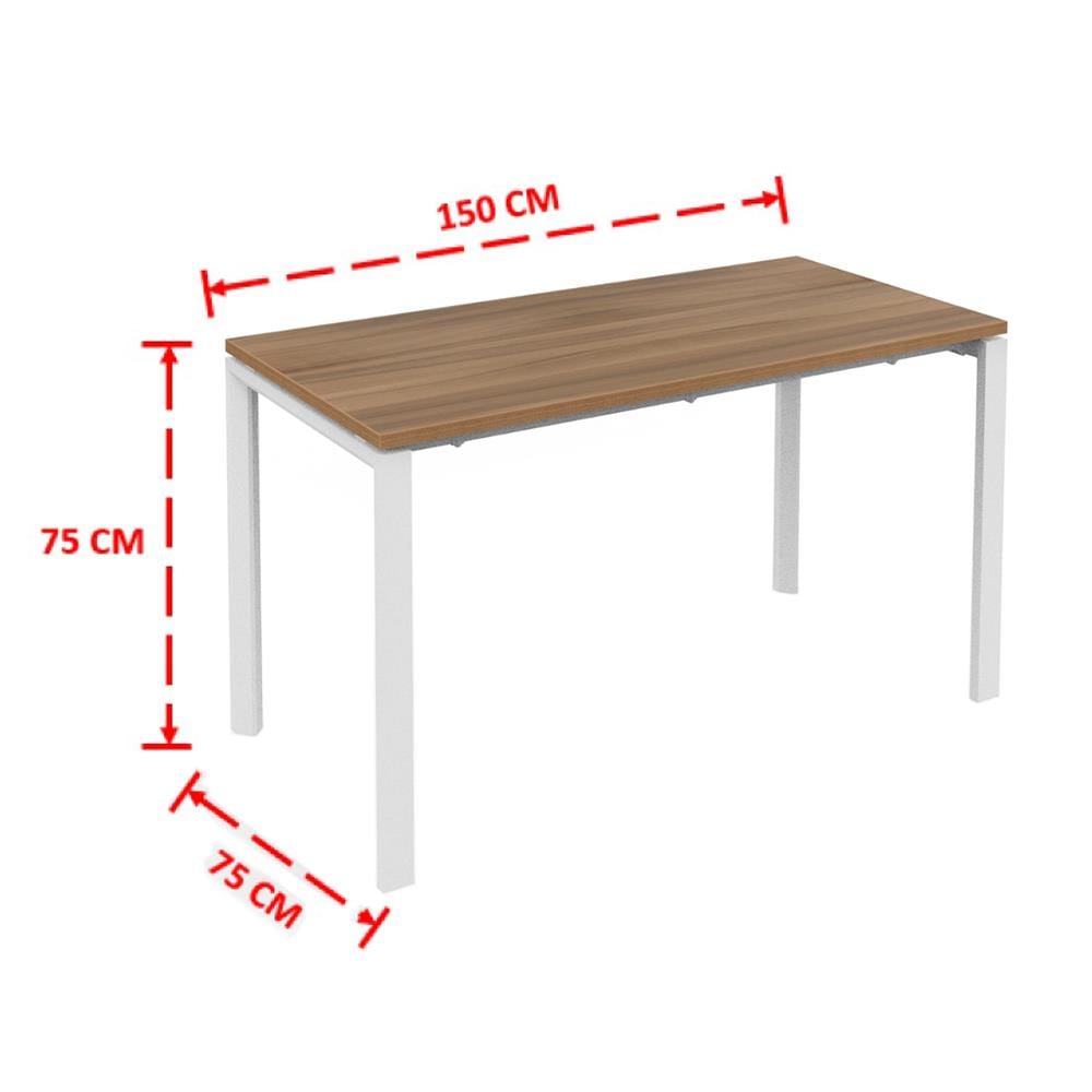 โต๊ะทำงาน OFFICEINTREND VIRO WL-TE150 150 ซม. สี TEAK/ขาว