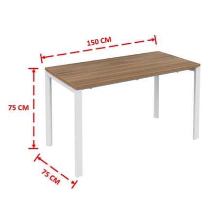โต๊ะทำงาน OFFICEINTREND VIRO WL-TE150 150 ซม. สี TEAK/ขาว_2