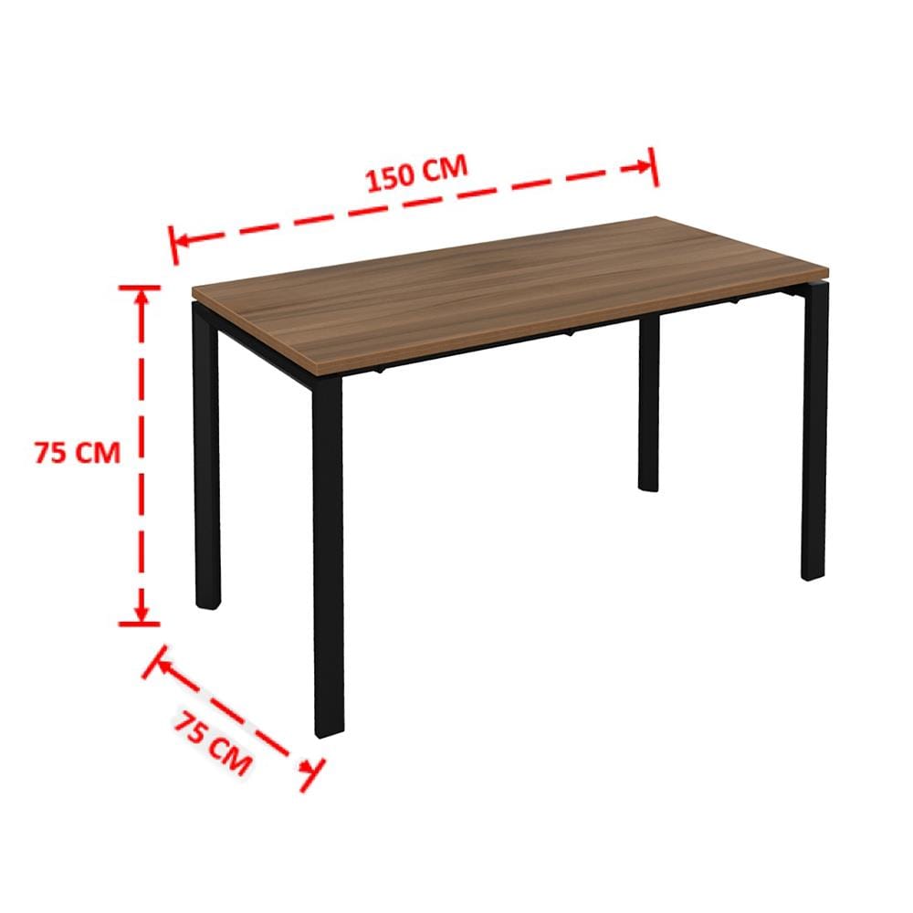 โต๊ะทำงาน OFFICEINTREND VIRO BL-TE150 150 ซม. สี TEAK/ดำ
