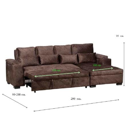 โซฟาเข้ามุมขวา AS FURNITURE KALEL CLBWU38 สีน้ำตาล_7