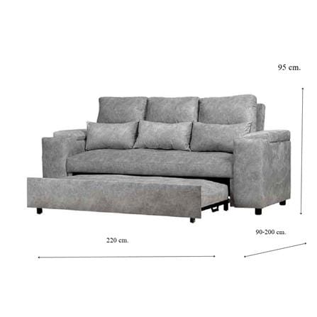 โซฟาเบด AS FURNITURE AURORA CGYU39 สีเทาอ่อน_9