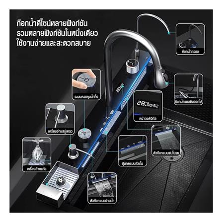ซิงค์ฝัง 1 หลุม KUCINE STORM 7545 2W สีเทาดำ_9