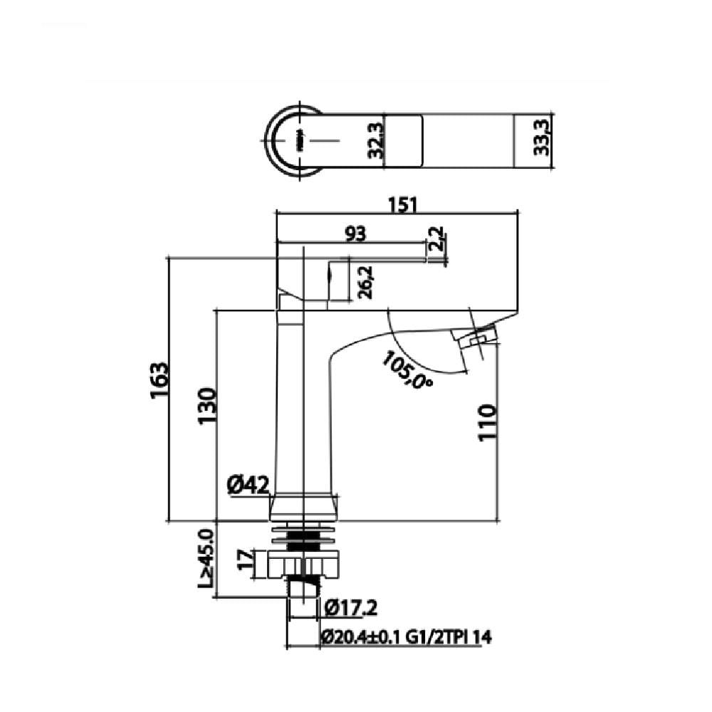 ก๊อกอ่างล้างหน้าเดี่ยว PREMA PM1039(HM)