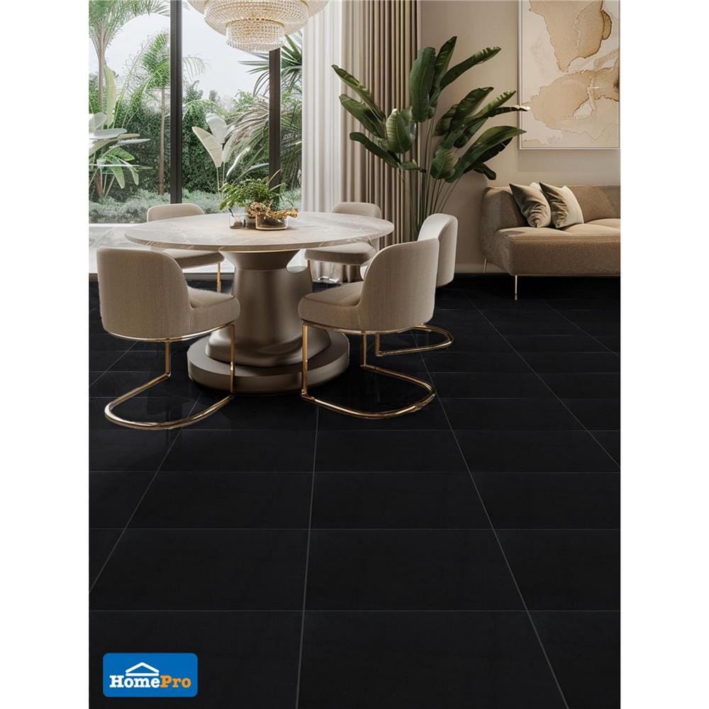 กระเบื้องพื้น 16x16 นิ้ว SOSUCO วรรณนที ดำ PM 0.96 ตร.ม.