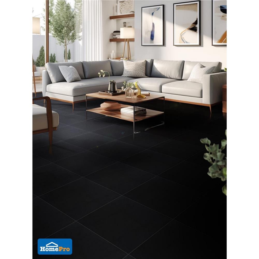 กระเบื้องพื้น 16x16 นิ้ว SOSUCO วรรณนที ดำ PM 0.96 ตร.ม.