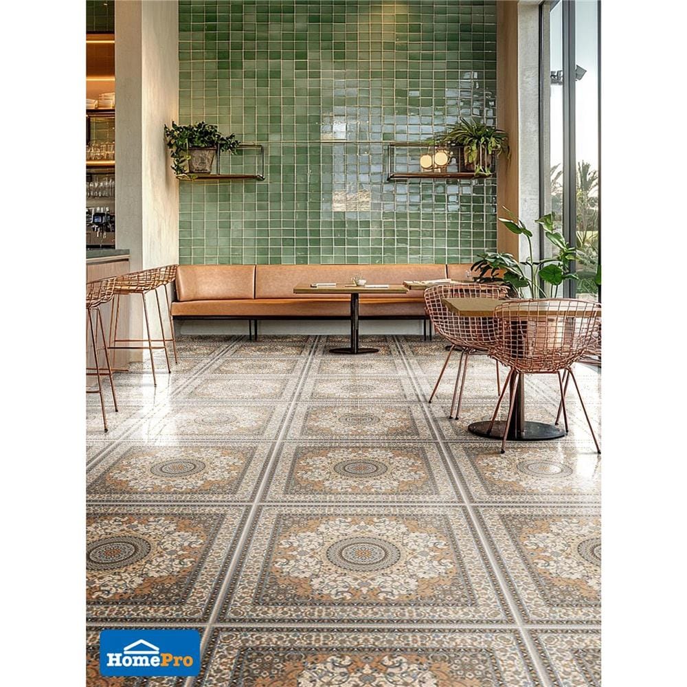 กระเบื้องพื้นพอร์ซเลน 60x60 ซม. SCG IMPORT ซีออน กลามัว น้ำตาล PM 1.44 ตร.ม.