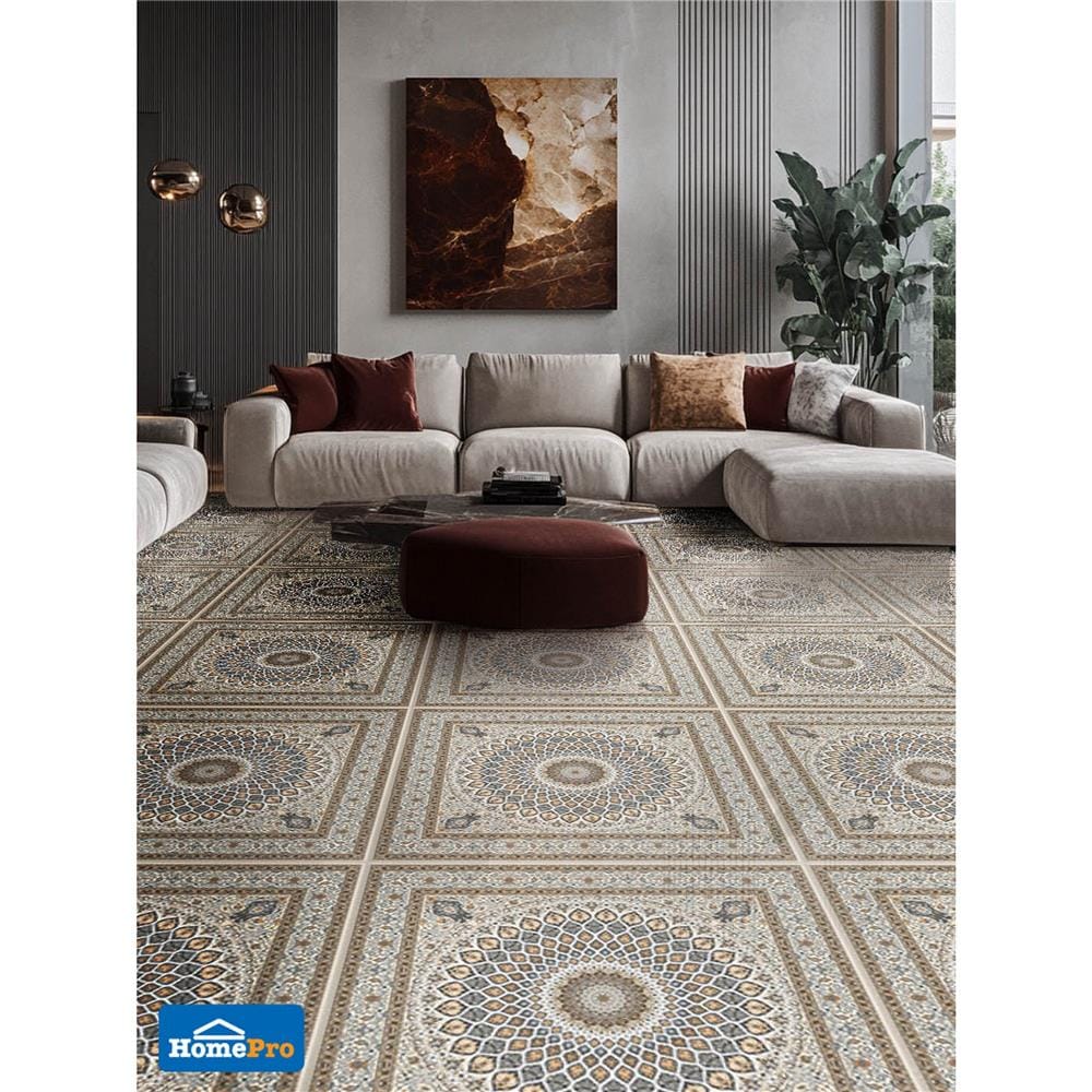 กระเบื้องพื้นพอร์ซเลน 60x60 ซม. SCG IMPORT ทัช กลามัว น้ำตาล PM 1.44 ตร.ม.