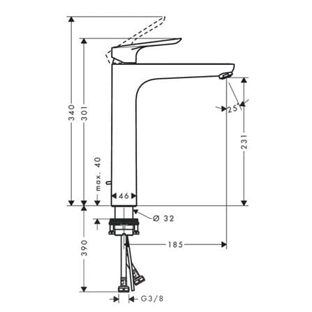 ก๊อกอ่างล้างหน้าผสม HANSGROHE HG71162000_1