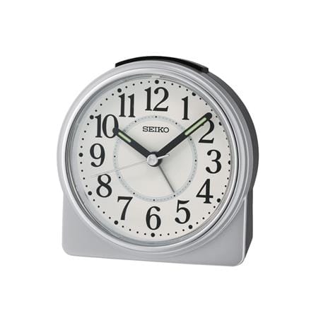 นาฬิกาปลุก SEIKO CLOCKS QHE198S 3.8X4.4 นิ้ว สีเงิน