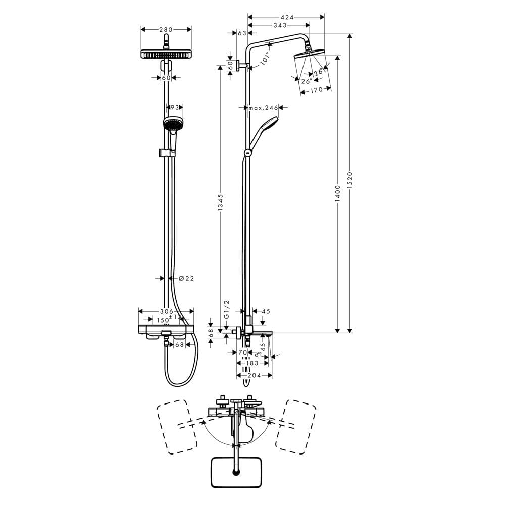 ฝักบัว RAIN SHOWER HANSGROHE HG27687000