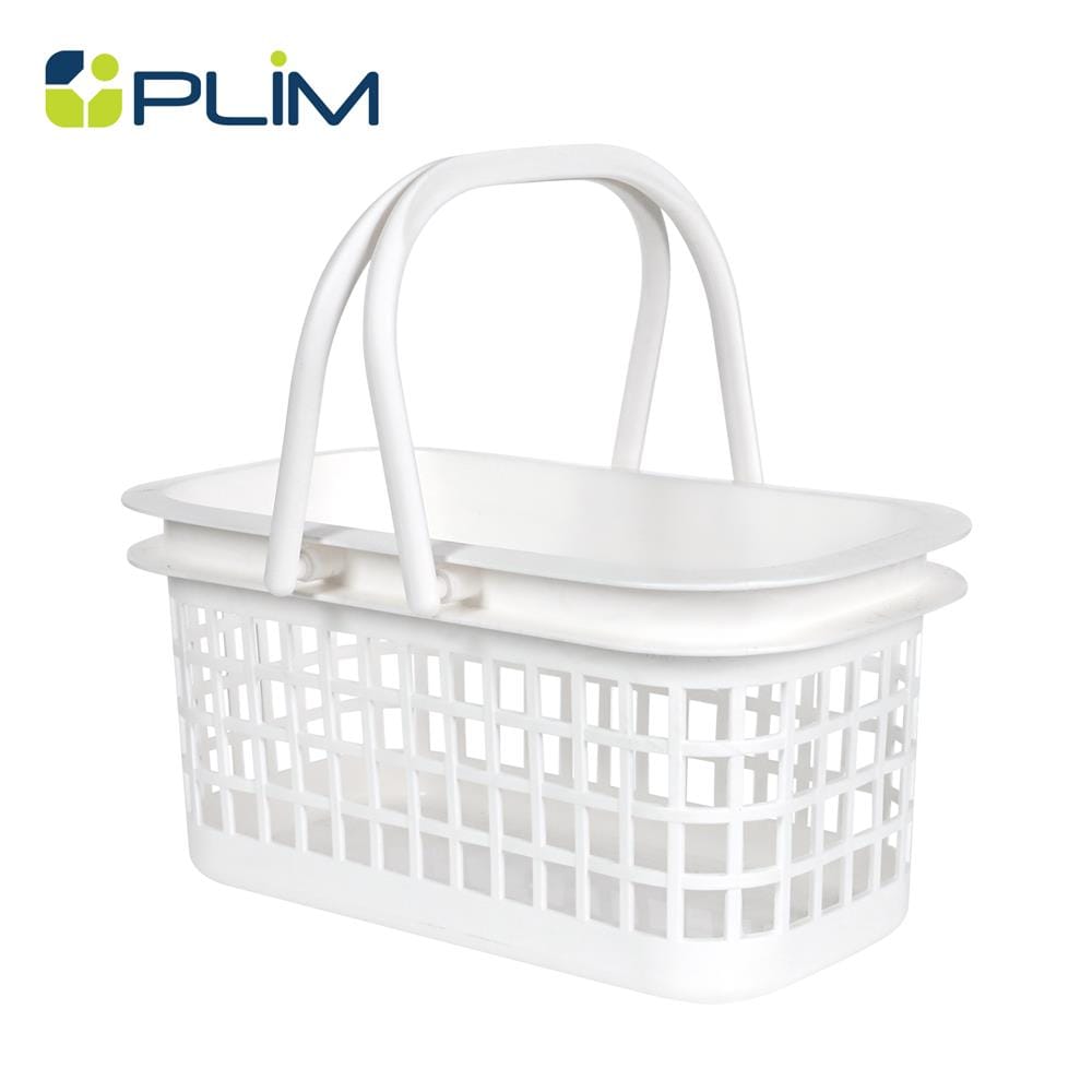 ตะกร้าเหลี่ยมเตี้ยหูหิ้ว PLIM DAISY SIZE S สีขาว